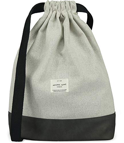 Adore June Daypack Bob Moderner Rucksack Turnbeutel Gymsack für Sport, Reisen und City, Gefütterter Damen & Herren Sportbeutel mit Innentasche und Reißverschluß-Sicherheitstasche von Adore June