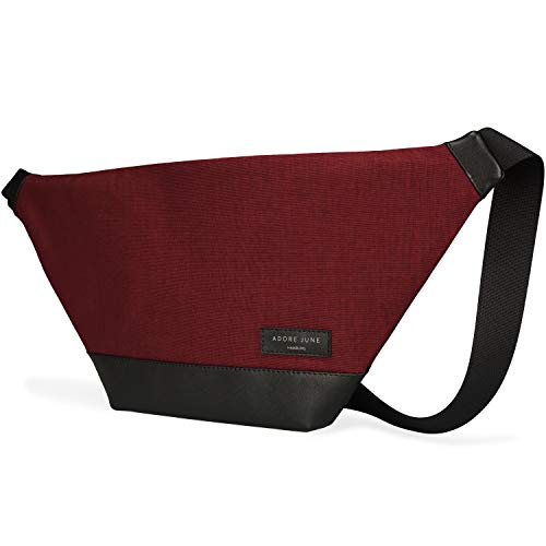 Adore June Rohrbacher Bauchtasche Bordeaux Rot, Große Trendige Crossbody Tasche für Damen und Herren, Moderne Gürteltasche in schlankem Design; Chic, Solide und Wasserabweisend von Adore June