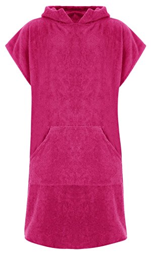 Adore Erwachsene 100% Baumwolle Bademantel Poncho mit Tasche Herren & Damen Frottiermantel Umkleidemantel Handtuch Schwimmen Surfen - L/XL, Rosa (mit Taschen) von Adore