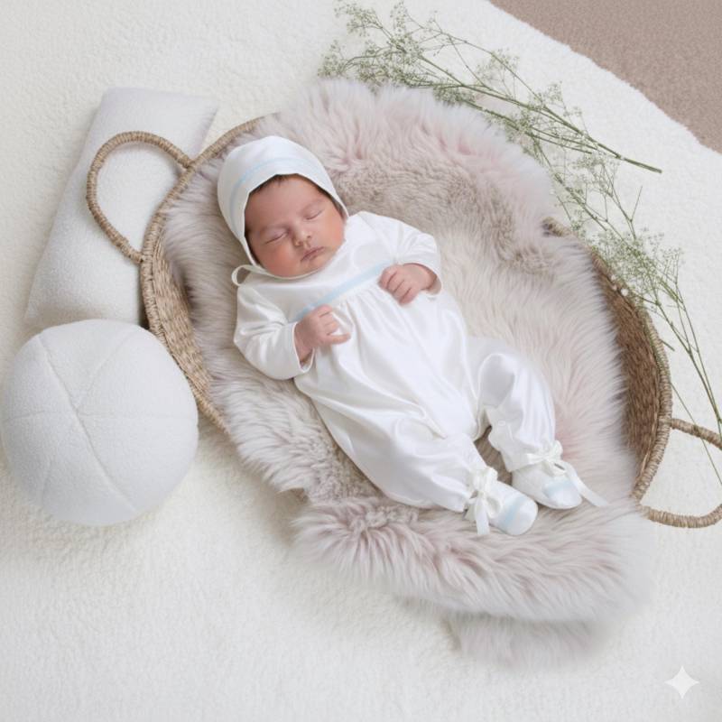 Jungen Taufe Outfit - Tauf Romper Langarm Strampler Segen Für Baby "James' Von Adore von AdoreBabyChristening