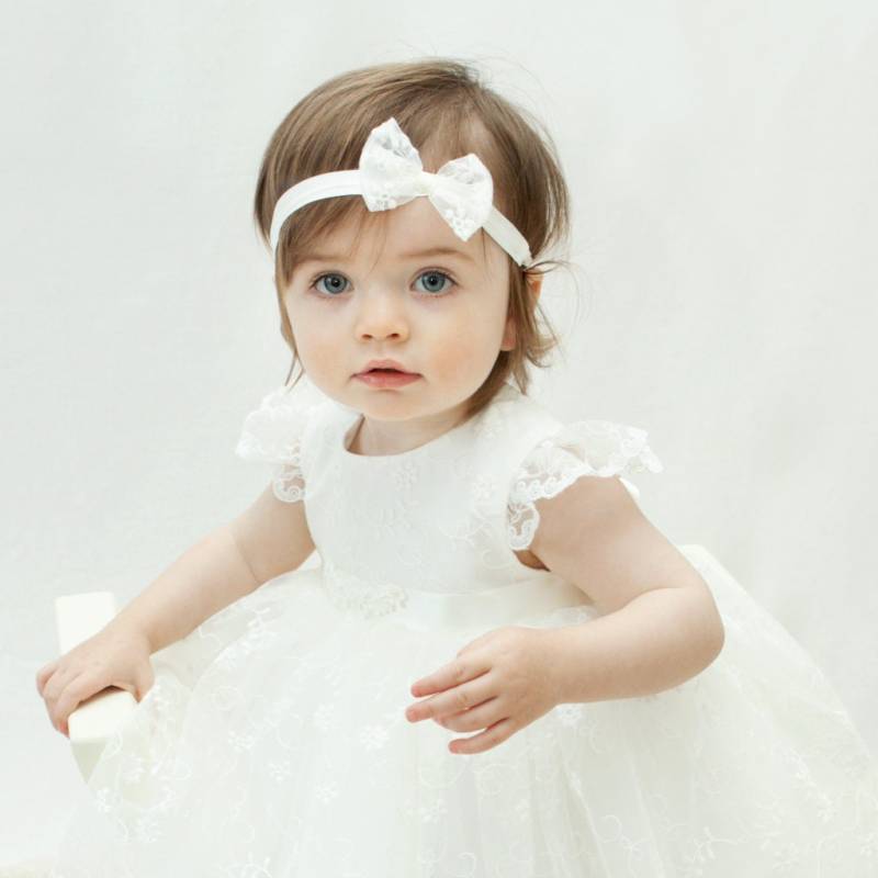 Seide Und Spitze Baby-Taufkleid - Zeremoniekleid | "Ava' Luxus Baby Taufkleid Von Adore von AdoreBabyChristening
