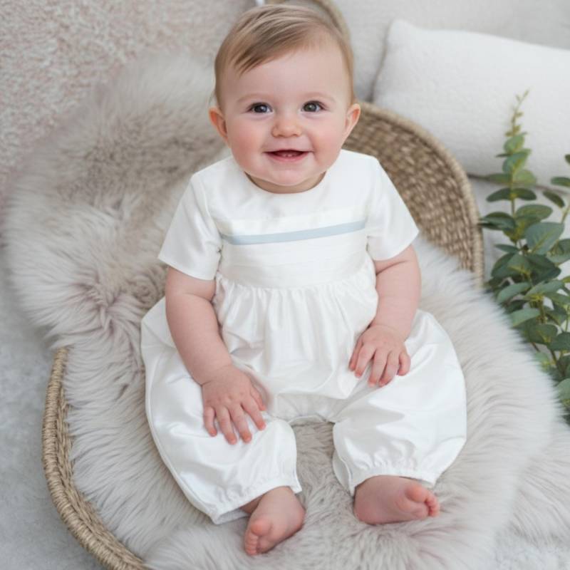 Taufoutfit Für Baby Jungen, Jungen Tauf Outfit, Blessing Outfit Jack Seide Strampler By Adore Taufe von AdoreBabyChristening
