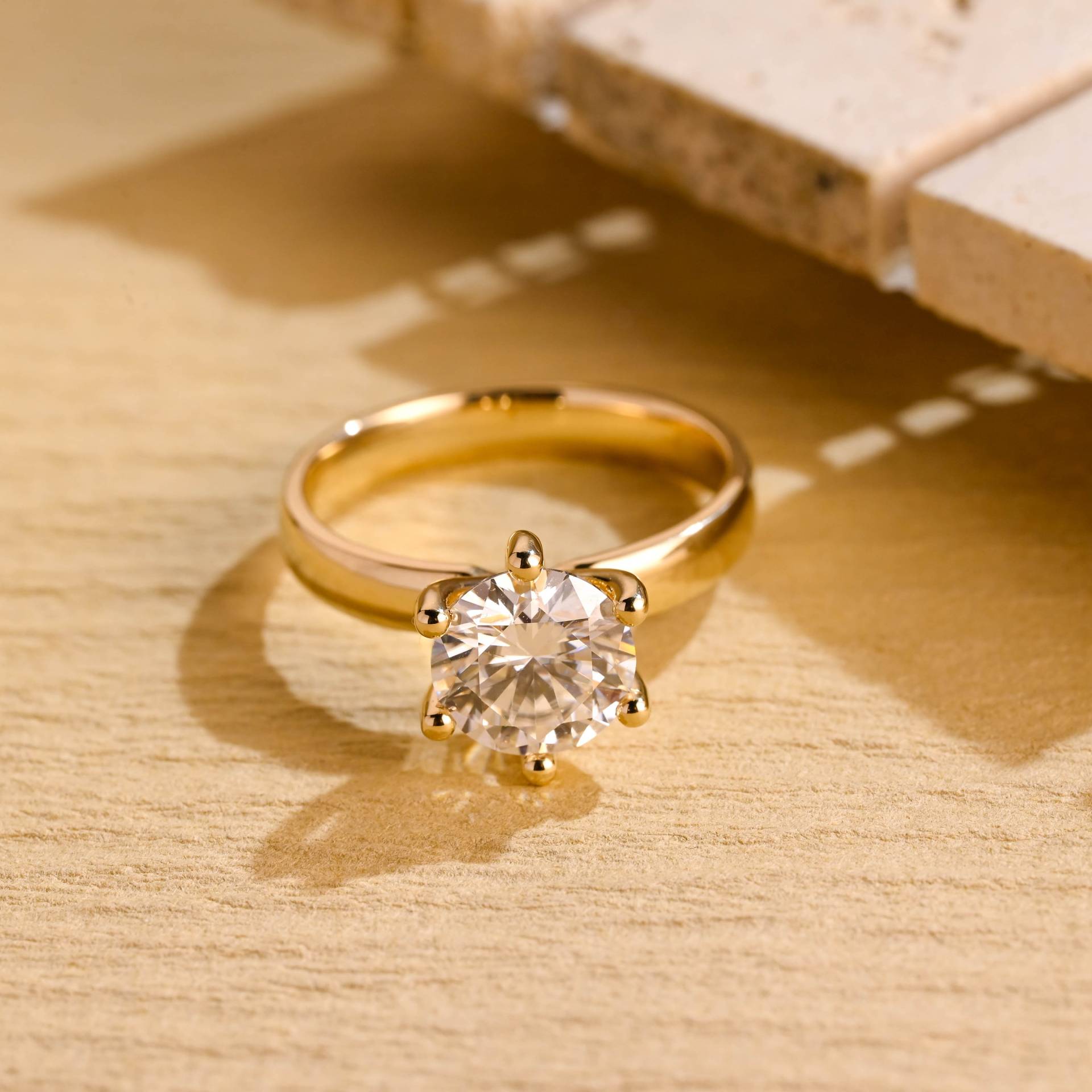 Igi Verifizierter Runder Diamant-Verlobungsring Aus Massivem Gold, D/Vs1 Diamant Solitärring, Geburtstags - Jubiläumsgeschenk Für Frau Und Igi Verifizierter Runder Diamant-Verlobungsring Aus Massivem Gold, D/Vs1 Diamant Solitärring, Geburtstags - Jubiläumsgeschenk Für Frau Und von Adorejeweller