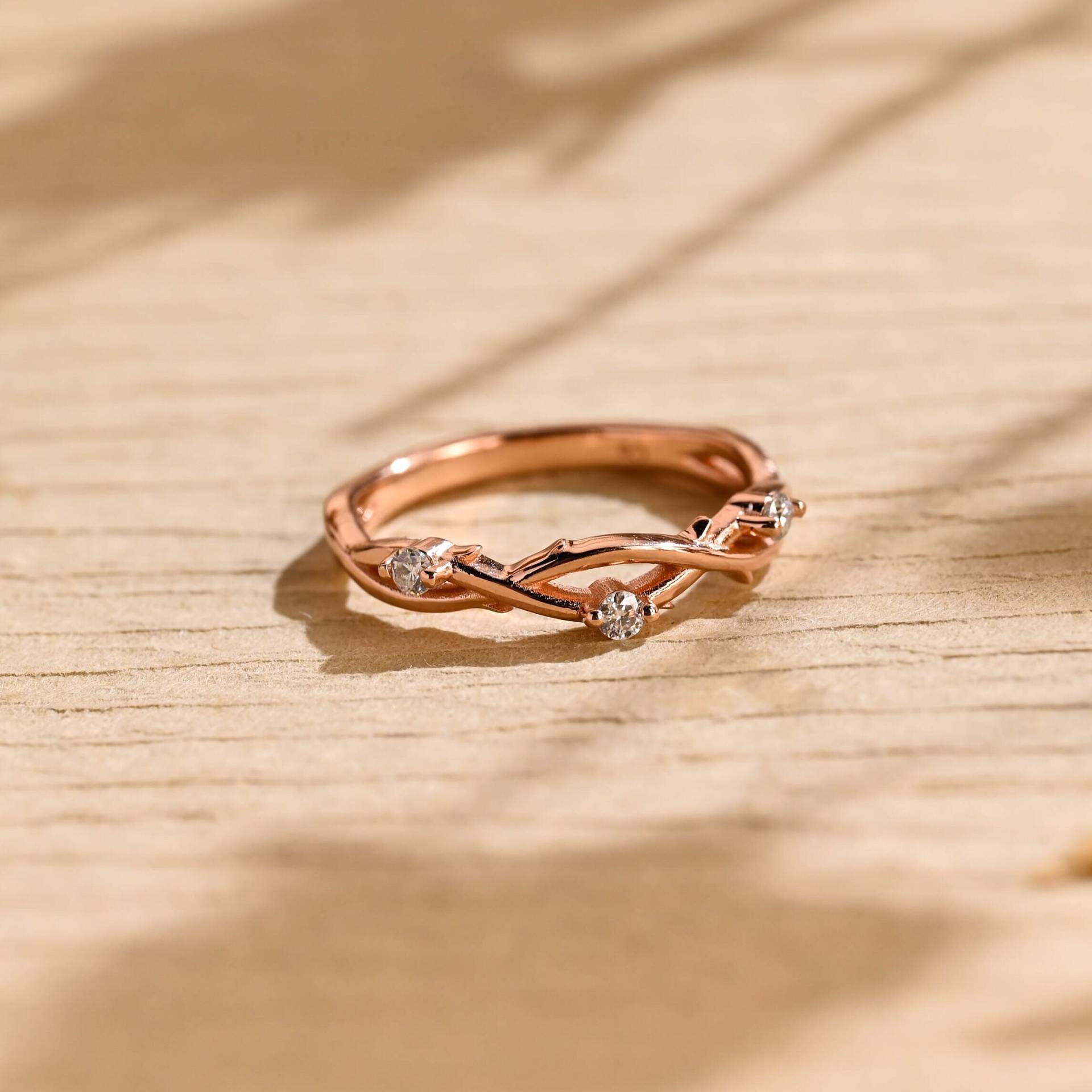 Solid Gold Runde Moissanite Verlobungsring, Zweig Hochzeitsring, Valentinstag/Jahrestag Geburtstag Geschenk Für Frauen, Sie, Frau Solid Gold Runde Moissanite Verlobungsring, Zweig Hochzeitsring, Valentinstag/Jahrestag Geburtstag Geschenk Für Frauen, Sie, Frau von Adorejeweller