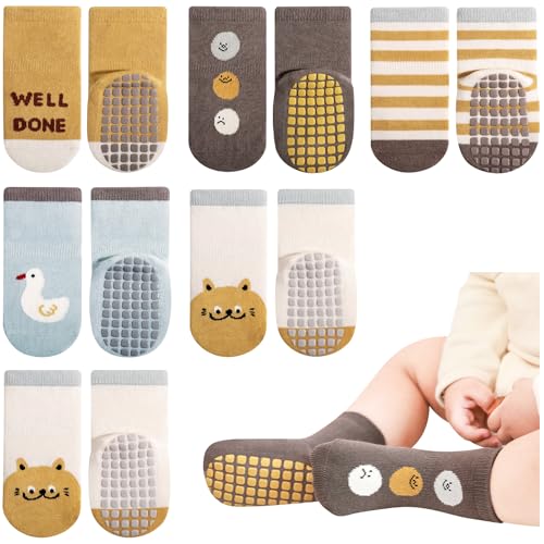 Adorel Baby Stoppersocken Baumwolle Antirutsch Krabbelsocken ABS Socken 6er-Pack Süßer Traum 16-20 EU (Herstellergröße S) von Adorel