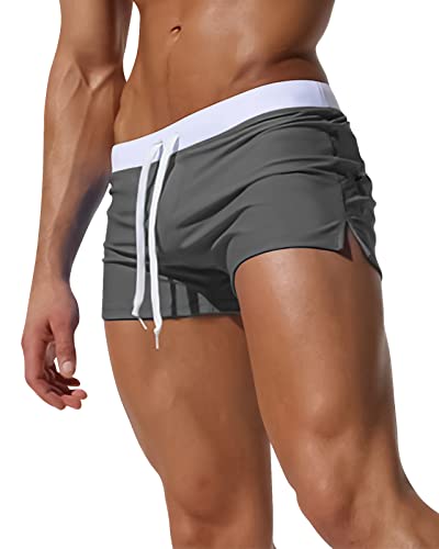 Adorel Herren Badehosen mit Tunnelzug Kurz Badeshorts Dunkelgrau CN 2XL EU XL von Adorel