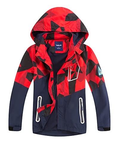 Adorel Jungen Regenjacke Wasserabweisend mit Futter Rot 146 EU (Herstellergröße 150) von Adorel