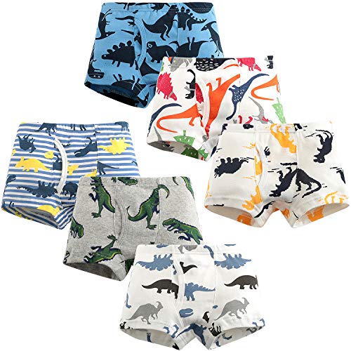 Adorel Jungen Unterhosen Baumwolle Boxershorts 6er-Pack Dino Paradies 104-110 (Herstellergröße 110) von Adorel