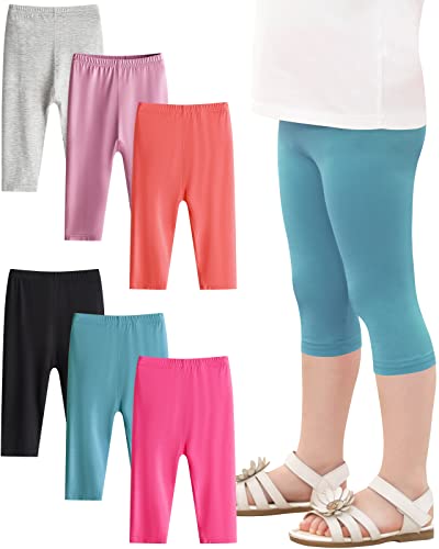 Adorel Mädchen Capri Leggings Sommer Kurz 3/4 Hosen Radlerhosen Shorts 6er-Pack Stille Nacht 122-128 (Herstellergröße 130) von Adorel