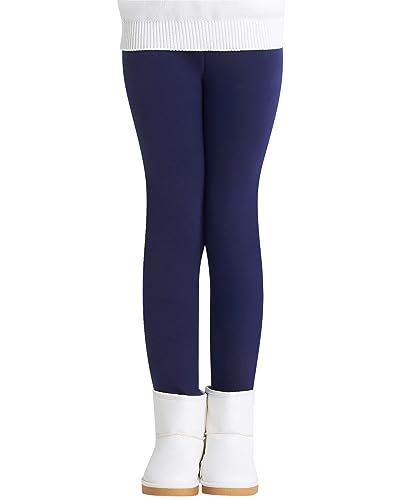 Adorel Mädchen Thermo Leggings Baumwolle Gefütterte Winter Warme Dicke Hosen Marinenblau 104-110 EU (Herstellergröße 110) von Adorel