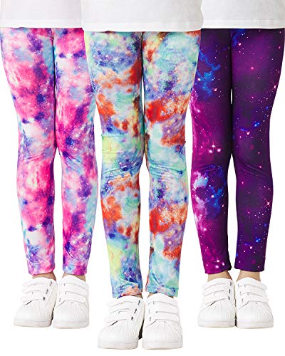 Adorel Mädchen Leggings Dünn Hosen Bedruckt 3er-Pack Sternenhimmel 104-110 EU (Herstellergröße 60) von Adorel