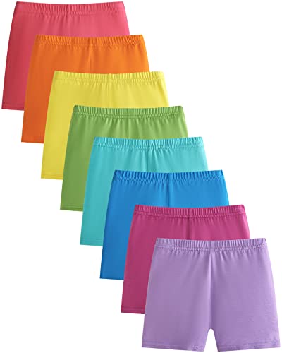 Adorel Mädchen Shorts Unterrock Sommer Kurz Dünn Leggings Radlerhosen 8er-Pack Regenbogen 5-6 Jahre (Herstellergröße 130) von Adorel