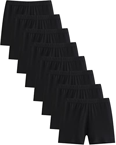 Adorel Mädchen Shorts Unterrock Sommer Kurz Dünn Leggings Radlerhosen 8er-Pack Schwarz 7-9 Jahre (Herstellergröße 150) von Adorel