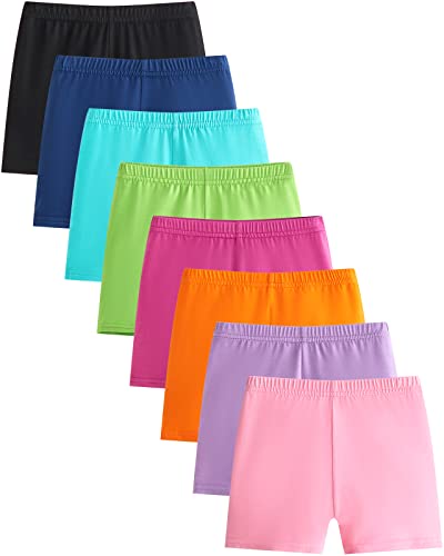 Adorel Mädchen Shorts Unterrock Sommer Kurz Dünn Leggings Radlerhosen 8er-Pack Bunte Kindheit 3-4 Jahre (Herstellergröße 110) von Adorel