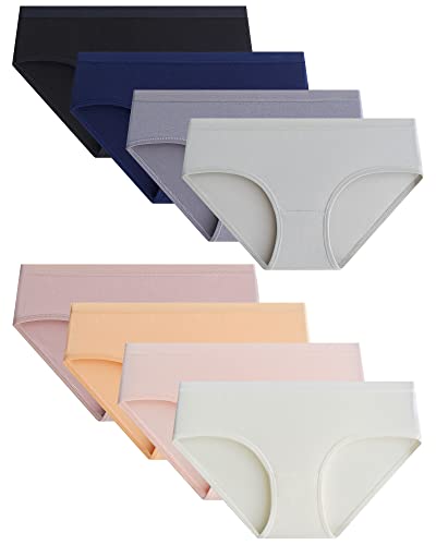 Adorel Mädchen Slips Baumwolle Teenager Unterhosen 8er-Pack Einfarbig 152-158 EU (Herstellergröße M) von Adorel