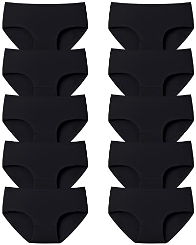 Adorel Mädchen Unterhosen Baumwolle Teenager Slips 10er-Pack Schwarz 164-170 EU (Herstellergröße XL) von Adorel