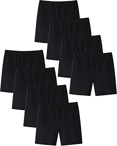 Adorel Mädchen Kurz Leggings Sommer Dünn Shorts Unter Rock Unterhosen 8er-Pack Schwarz 134 EU (Herstellergröße 140) von Adorel