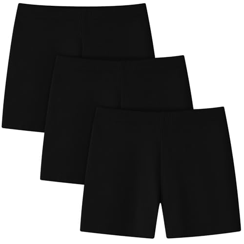 Adorel Mädchen Radlerhose Kurze Hose Shorts Sommer Baumwolle 3er-Pack Klassik Schwarz 146-152 (Etikettengröße 150) von Adorel