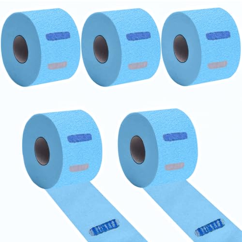 Barber Nackenstreifen – 5 Rollen mit 500 Streifen Blau, Einweg- und flexible Papier-Halsstreifen, Barbier-Zubehör für Friseursalon, Haarschneiden & Stylist, wasserabweisend und selbstklebend am Hals Barber Nackenstreifen – 5 Rollen mit 500 Streifen Blau, Einweg- und flexible Papier-Halsstreifen, Barbier-Zubehör für Friseursalon, Haarschneiden & Stylist, wasserabweisend und selbstklebend am Hals von Adorila