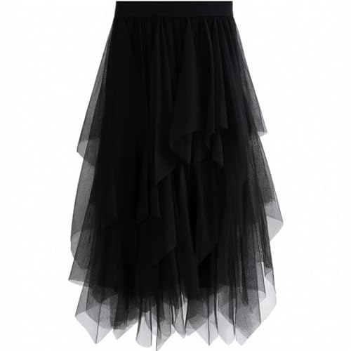 Adorling Damen Tüll Röcke High Low Layered Puffy Fee Röcke A-Linie Rock Unregelmäßiger Tutu Rock von Adorling