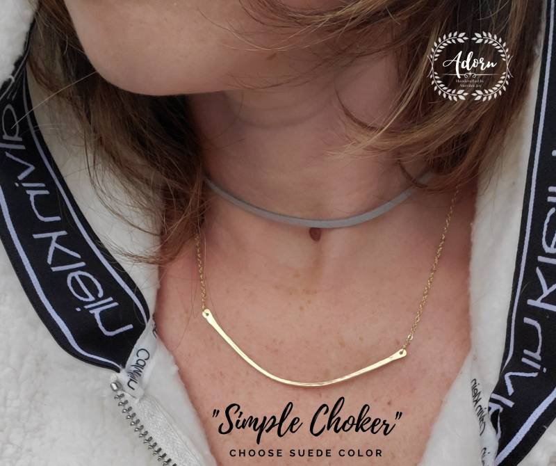 Einzel Wildleder Cord Halsband Mit Verlängerung Adorn Handcrafted Merrilee Joy von AdornHandcrafted