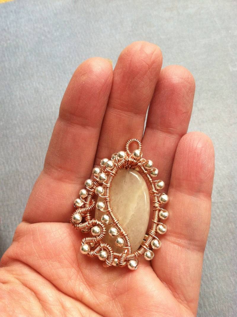 Draht Gewickelt Jade Anhänger von AdornMeNow