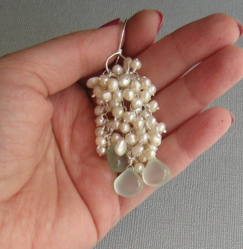 Ohrringe Perle Wasserfall Ohrringe Perle Wasserfall von AdornMeNow