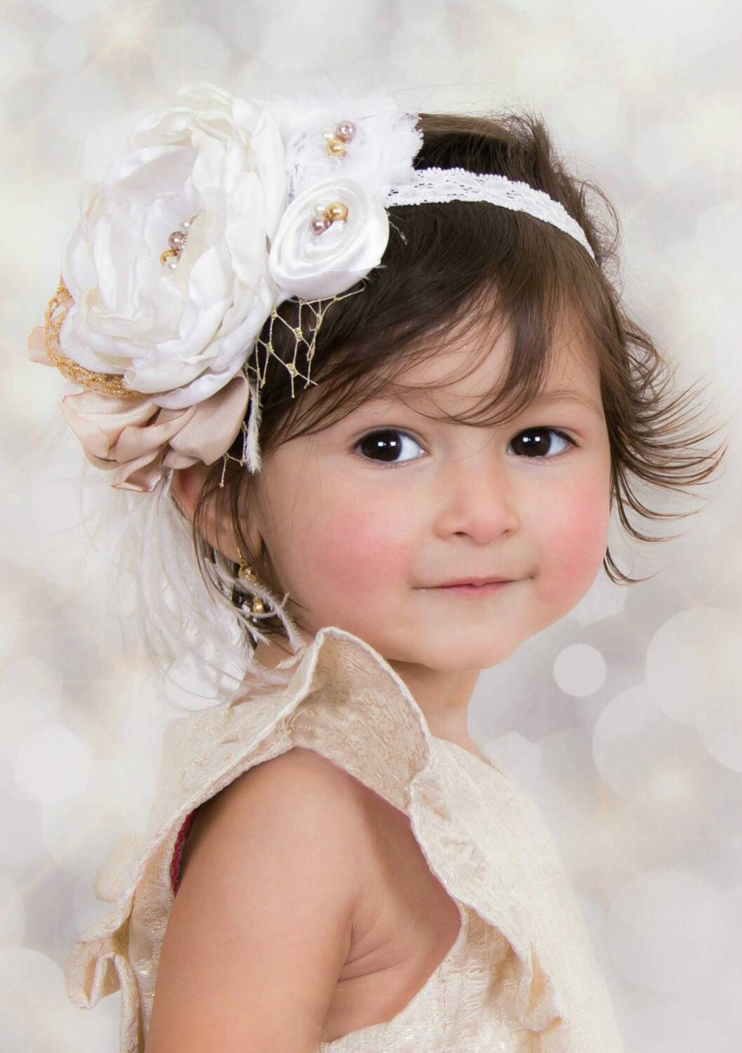 Baby Stirnband, Taufe Fotografie Requisiten, Flowergirl Stirnband Baby Stirnband, Taufe Fotografie Requisiten, Flowergirl Stirnband von AdornedCreations