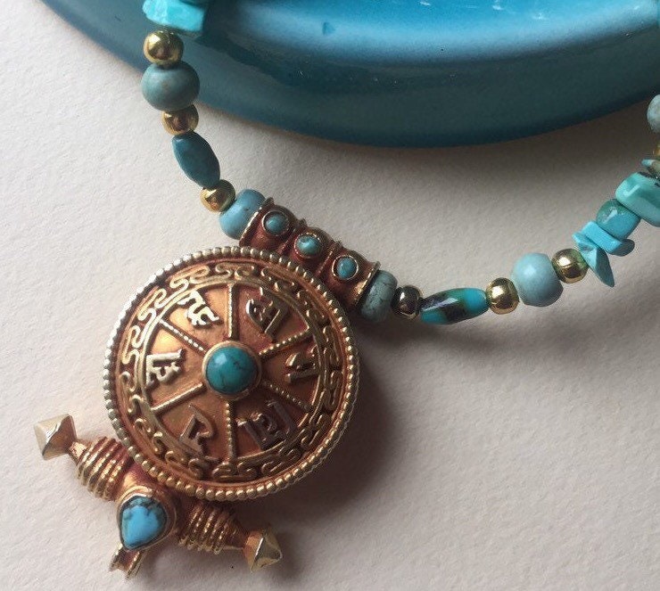 Luxueux Oder Et Türkis - Collier Assorti Au Hängend Thailandais von AdornmentsToAdore