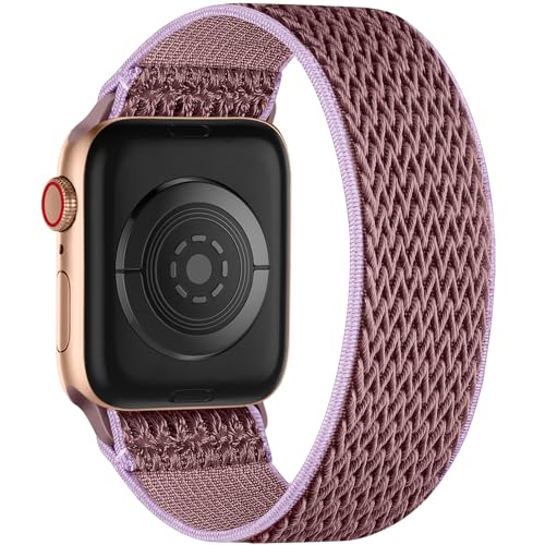 Adorve Kompatibel mit Apple Watch-Armbändern, 41 mm, 40 mm, 38 mm, 42 mm, 44 mm, 45 mm, 49 mm, für Damen und Herren, geflochtenes, dehnbares Solo Loop-Nylon, Sport-Solace-Armbänder für iWatch-Bänder von Adorve