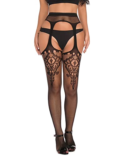 Adove Sexy Strapsstrümpfe Schwarz Für Damen Strapse Mit Strümpfe Und Halter von Adove