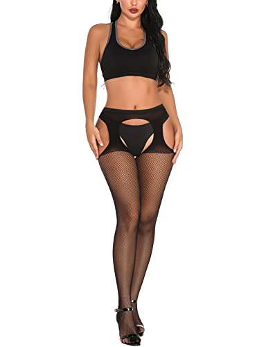 Adove Sexy Strapsstrümpfe Schwarz Für Damen Strapse Mit Strümpfe Und Halter von Adove