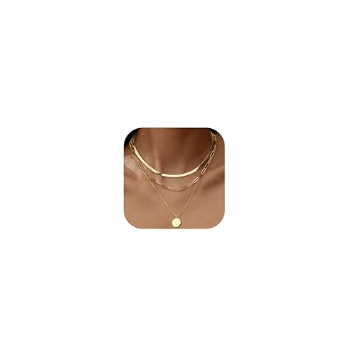 Adramata 3Pcs Gold Kette für Damen Verstellbar 14K Vergoldet Halsketten Damen Stapelbare Ketten Set Edelstahl Ketten Anhänger Herz/Münzen/Kreuz Kette Goldkette Silberkette Damen Wasserfester Schmuck Adramata 3Pcs Gold Kette für Damen Verstellbar 14K Vergoldet Halsketten Damen Stapelbare Ketten Set Edelstahl Ketten Anhänger Herz/Münzen/Kreuz Kette Goldkette Silberkette Damen Wasserfester Schmuck von Adramata