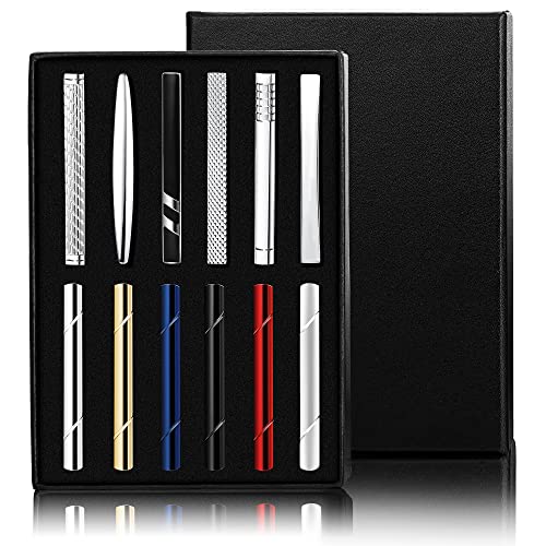 Adramata 12 Pcs Krawattennadel für Herren Silber Schwarz Goldfarben Krawattennadel Klassische Krawattenklammer Hochzeit Meeting Business krawattennadeln mit Geschenkbox Herrengeschenk für Vater von Adramata