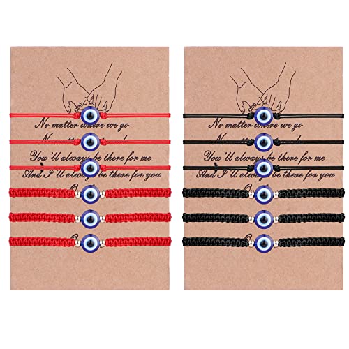 Adramata 12 Pcs Nazar Armbander für Damen Herren Freundschaftsarmband Verstellbares Geflochten Armband Set Blaue Augen Armbänder Türkisches Auge Armband Evil Eye Armbander Nazar Boncuk Schmuck von Adramata