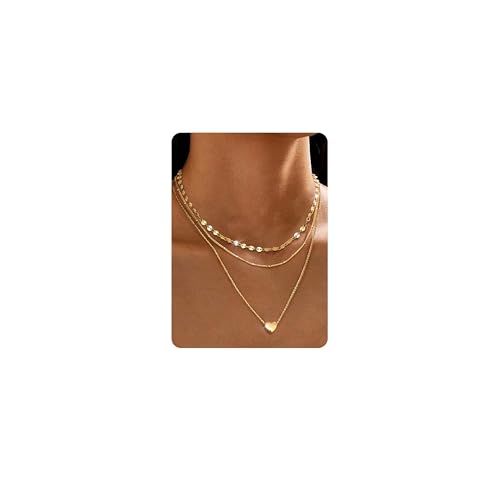 Adramata 3 Pcs Halsketten für Frauen Stackable Choker Halskette Einstellbare Geschichteten Halsketten Set von Adramata