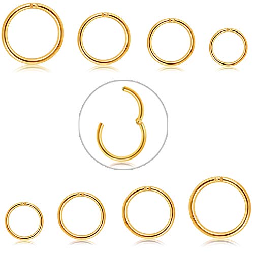 Adramata 8 Stücke 6-12mm Edelstahl 16g 18g Knorpel Creolen für Männer Frauen Nasenring Helix Septum Couch Daith Lip Tragus Piercing Schmuck Set von Adramata