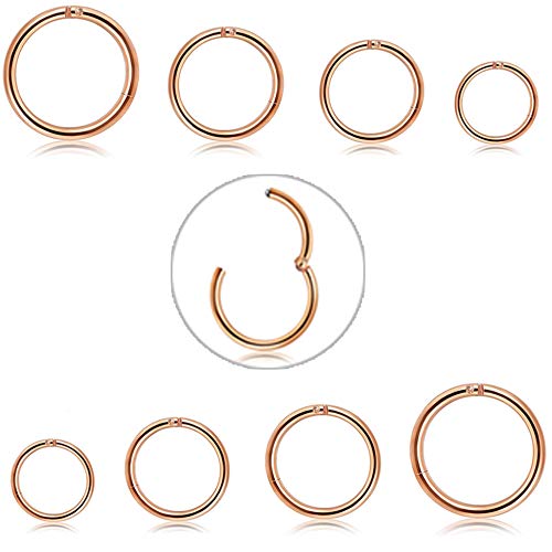 Adramata 8 Stücke 6-12mm Edelstahl 16g 18g Knorpel Creolen für Männer Frauen Nasenring Helix Septum Couch Daith Lip Tragus Piercing Schmuck Set von Adramata