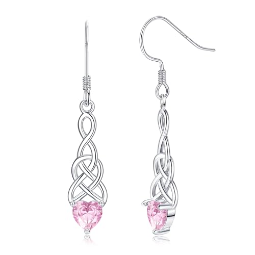 Adramata Ohrringe Silber 925 Hängend Geburtsstein Ohrringe Damen Vintage Keltische Knoten Ohrringe Herz Tropfen Ohrringe Statement Ohrringe mit Anhänger Silber Ohrringe Hängend Geschenke für Frauen Adramata Ohrringe Silber 925 Hängend Geburtsstein Ohrringe Damen Vintage Keltische Knoten Ohrringe Herz Tropfen Ohrringe Statement Ohrringe mit Anhänger Silber Ohrringe Hängend Geschenke für Frauen von Adramata