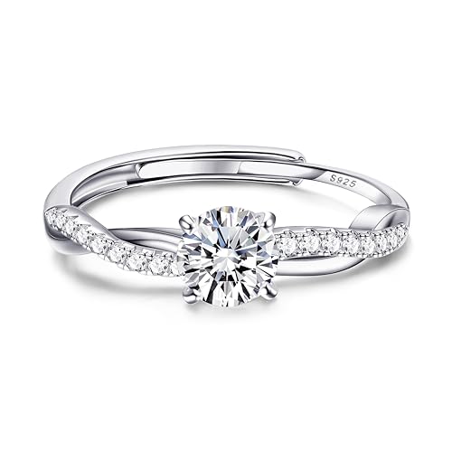 Adramata 925 Sterling Silber Ringe für Frauen Verstellbar Daumenring Damen Verlobungsring Eheringe Engagement Ringe Frauen Jubiläum Promise Ringe Gold/Silber Versprechen Ringe Schmuckgeschenke,S von Adramata