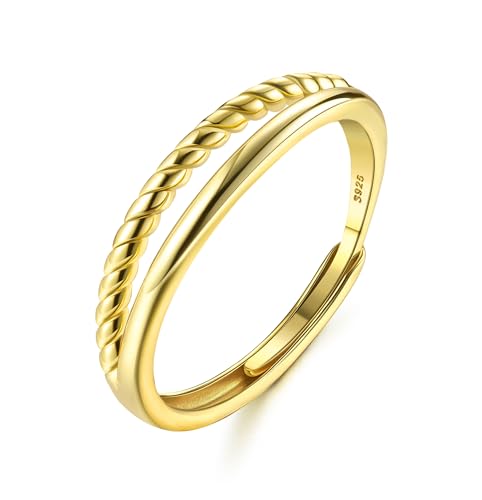 Adramata Ring Silber 925 Damen Verstellbar Drehring Stapeln Daumenring Eheringe Verlobungsring Engagement Ringe Frauen Band Ring Gold Rosegold Silber Ring für Damen Geschenke für Frauen mit Box Adramata Ring Silber 925 Damen Verstellbar Drehring Stapeln Daumenring Eheringe Verlobungsring Engagement Ringe Frauen Band Ring Gold Rosegold Silber Ring für Damen Geschenke für Frauen mit Box von Adramata