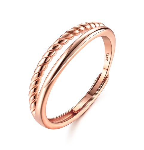 Adramata Ring Silber 925 Damen Verstellbar Drehring Stapeln Daumenring Eheringe Verlobungsring Engagement Ringe Frauen Band Ring Gold Rosegold Silber Ring für Damen Geschenke für Frauen mit Box Adramata Ring Silber 925 Damen Verstellbar Drehring Stapeln Daumenring Eheringe Verlobungsring Engagement Ringe Frauen Band Ring Gold Rosegold Silber Ring für Damen Geschenke für Frauen mit Box von Adramata