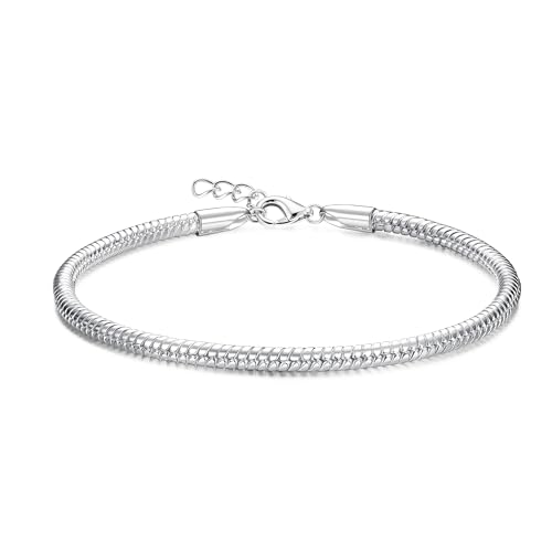 Adramata Armband Damen Silber 925 Karabinerverschluss DIY Armband mit Charms Verstellbare Armkette Charm Armband Schlangenkette Armbänder für Damen Herren Silber Armband Schmuckgeschenke mit Box Adramata Armband Damen Silber 925 Karabinerverschluss DIY Armband mit Charms Verstellbare Armkette Charm Armband Schlangenkette Armbänder für Damen Herren Silber Armband Schmuckgeschenke mit Box von Adramata