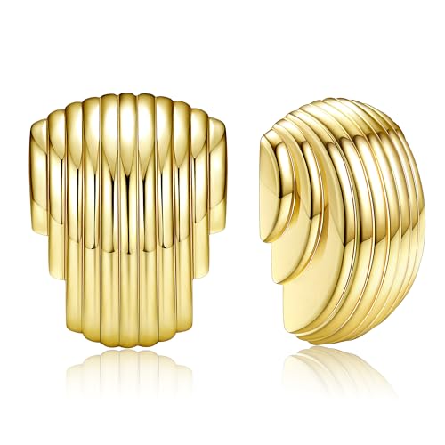 Adramata Gold Chunky Ohrringe für Damen 18K Vergoldete Hypoallergen Tropfen Ohrringe, Gold/Silber von Adramata