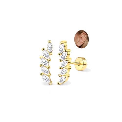 Adramata 2Pcs Helix Piercings Chirurgenstahl Ohrringe für Damen 16G Tragus Piercing Innengewinde Knorpel Ohrringe Ohrstecker Hypoallergen Piercing Ohr Tragus Conch Helix Piercing Gold Silber Adramata 2Pcs Helix Piercings Chirurgenstahl Ohrringe für Damen 16G Tragus Piercing Innengewinde Knorpel Ohrringe Ohrstecker Hypoallergen Piercing Ohr Tragus Conch Helix Piercing Gold Silber von Adramata