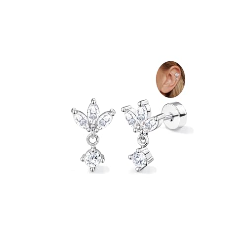 Adramata 2Pcs Helix Piercings Chirurgenstahl Ohrringe für Damen 16G Tragus Piercing Innengewinde Knorpel Ohrringe Ohrstecker Hypoallergen Piercing Ohr Tragus Conch Helix Piercing Gold Silber Adramata 2Pcs Helix Piercings Chirurgenstahl Ohrringe für Damen 16G Tragus Piercing Innengewinde Knorpel Ohrringe Ohrstecker Hypoallergen Piercing Ohr Tragus Conch Helix Piercing Gold Silber von Adramata