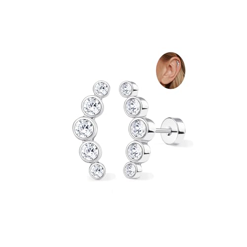Adramata 2Pcs Helix Piercings Chirurgenstahl Ohrringe für Damen 16G Tragus Piercing Innengewinde Knorpel Ohrringe Ohrstecker Hypoallergen Piercing Ohr Tragus Conch Helix Piercing Gold Silber von Adramata