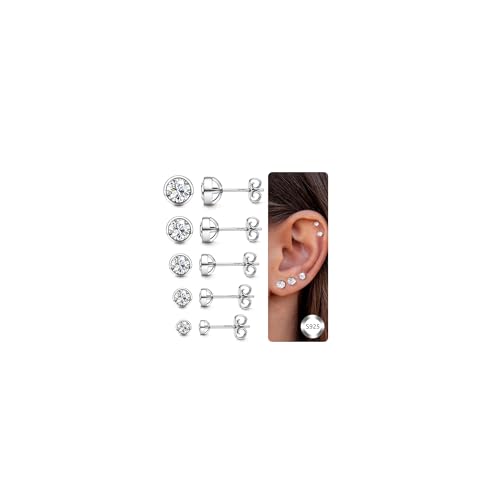 Adramata 5 Paare Ohrringe Silber 925 Stecker Brillant Cubic Zirconia Ohrringe Damen Herren Set Ohrstecker Silber 925 Knorpel Ohrring Helix Piercings Silber Rosegold Gold Ohrringe Stecker Adramata 5 Paare Ohrringe Silber 925 Stecker Brillant Cubic Zirconia Ohrringe Damen Herren Set Ohrstecker Silber 925 Knorpel Ohrring Helix Piercings Silber Rosegold Gold Ohrringe Stecker von Adramata