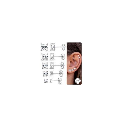 Adramata 5 Paare Ohrringe Silber 925 Stecker Brillant Cubic Zirconia Ohrringe Damen Herren Set Ohrstecker Silber 925 Knorpel Ohrring Helix Piercings Silber Rosegold Gold Ohrringe Stecker Adramata 5 Paare Ohrringe Silber 925 Stecker Brillant Cubic Zirconia Ohrringe Damen Herren Set Ohrstecker Silber 925 Knorpel Ohrring Helix Piercings Silber Rosegold Gold Ohrringe Stecker von Adramata