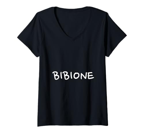 Damen Bibione weiße Schrift T-Shirt mit V-Ausschnitt von Adria Magazin